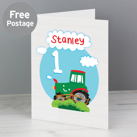 Personalised Tractor Birthday Card - MK&JD Gifts