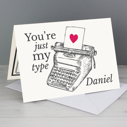 Personalised Just My Type Valentines Card - MK&JD Gifts
