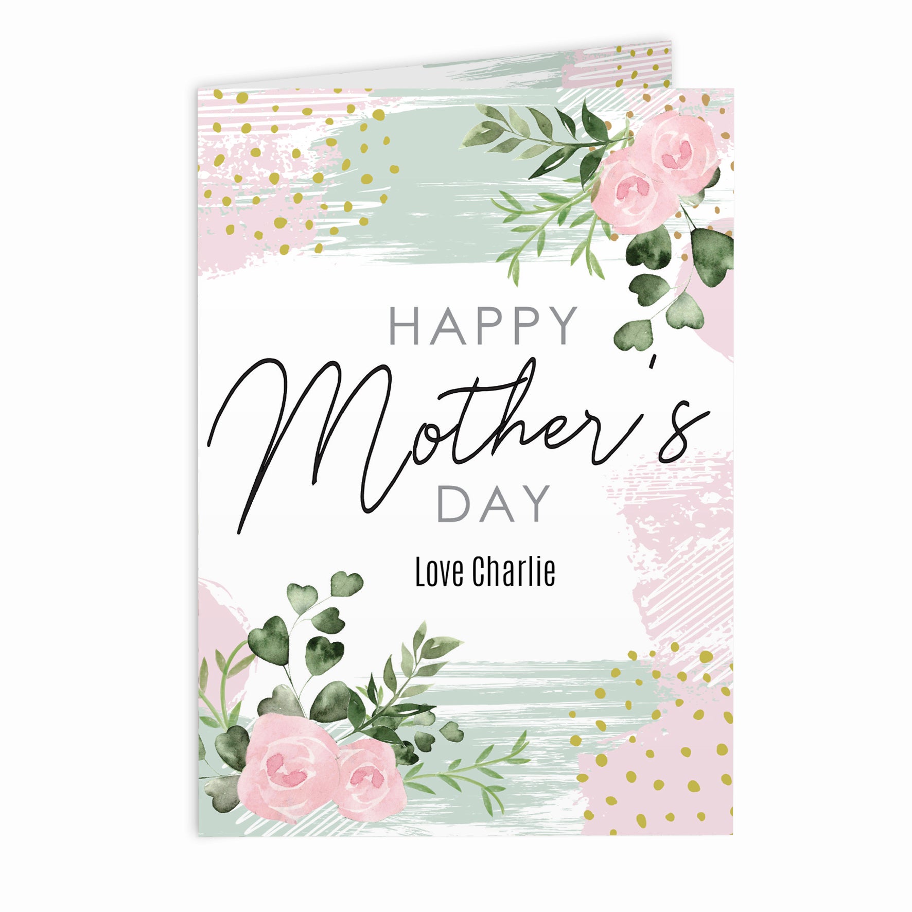 Personalised Happy Mothers Day Abstract Rose Card - MK&JD Gifts