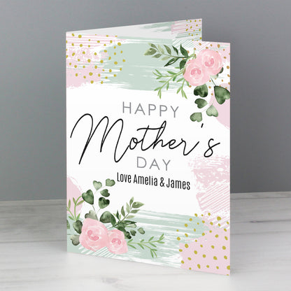 Personalised Happy Mothers Day Abstract Rose Card - MK&JD Gifts