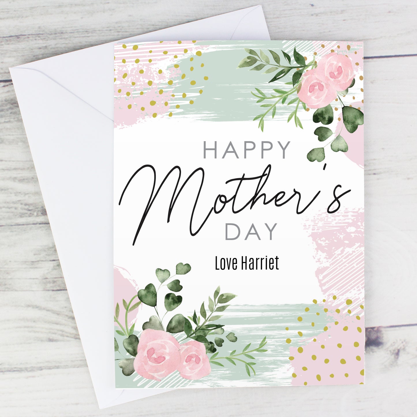 Personalised Happy Mothers Day Abstract Rose Card - MK&JD Gifts
