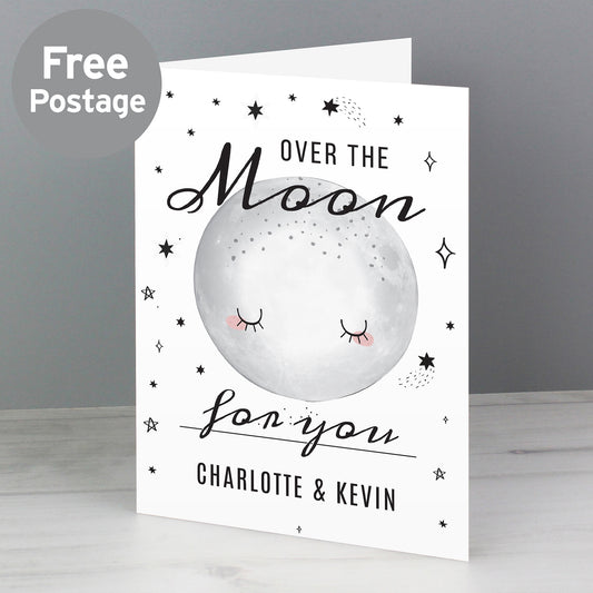 Personalised Over The Moon Card - MK&JD Gifts