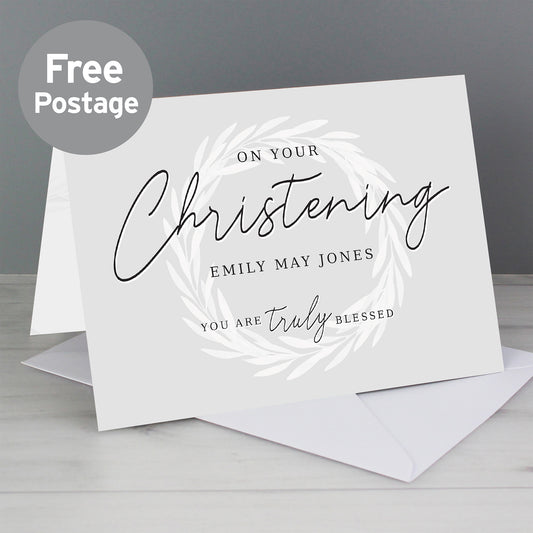 Personalised 'Truly Blessed' Christening Card - MK&JD Gifts