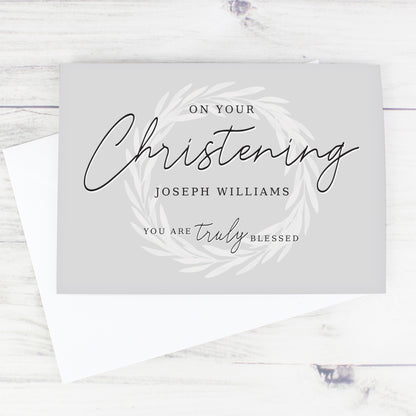 Personalised 'Truly Blessed' Christening Card - MK&JD Gifts