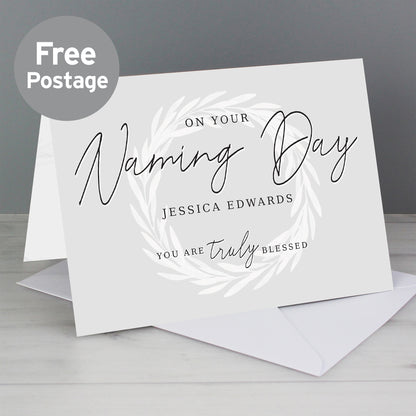 Personalised Truly Blessed Naming Day Card - MK&JD Gifts