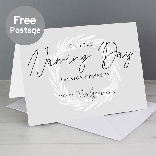 Personalised Truly Blessed Naming Day Card - MK&JD Gifts