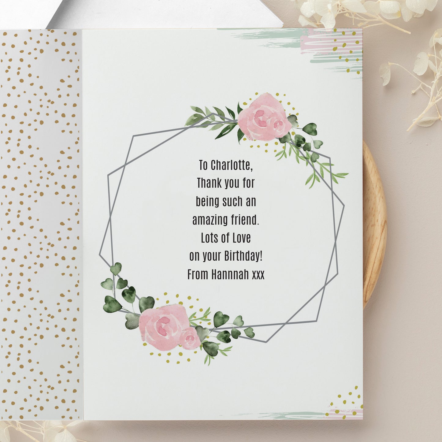 Personalised Floral Abstract Photo Upload Card - MK&JD Gifts
