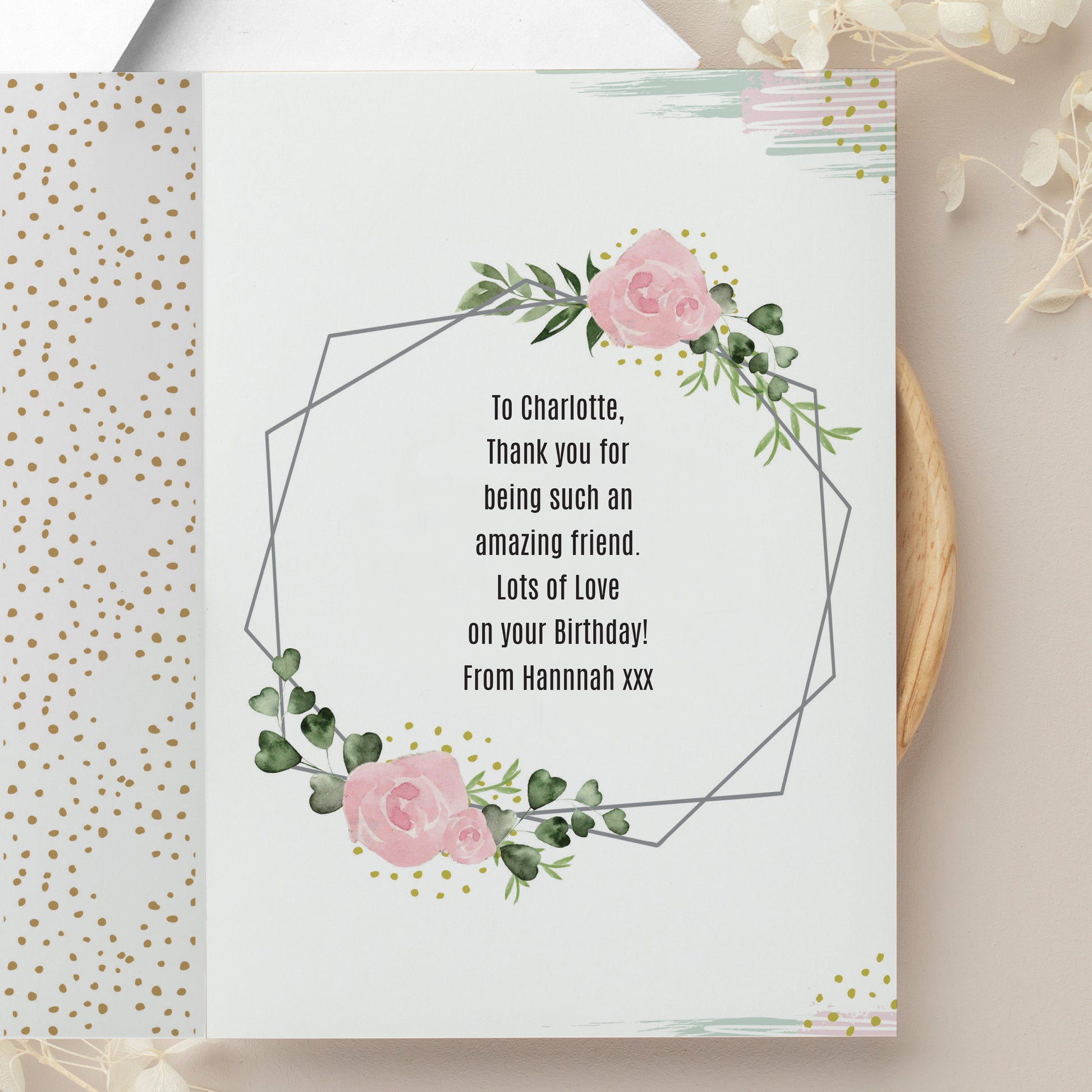 Personalised Floral Abstract Photo Upload Card - MK&JD Gifts
