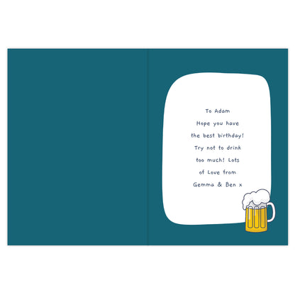 Personalised Happy Birthday Beer Card - MK&JD Gifts