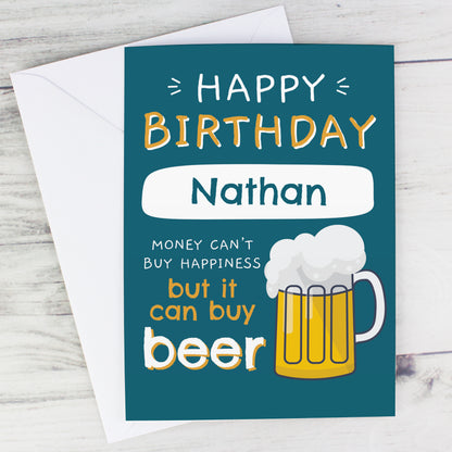 Personalised Happy Birthday Beer Card - MK&JD Gifts