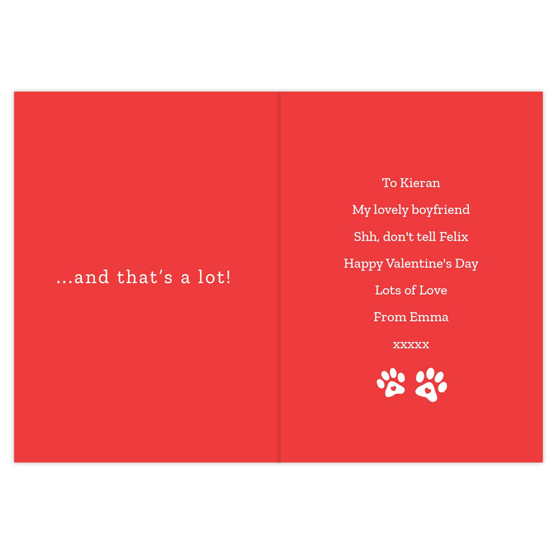 Personalised I love You More than the Cat Card - MK&JD Gifts