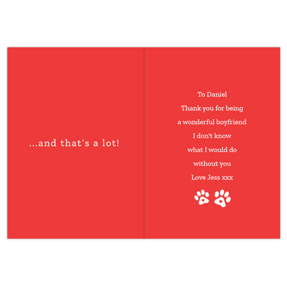 Personalised I Love You More than the Dog Card - MK&JD Gifts