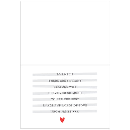 Personalised 5 Reasons Why Card - MK&JD Gifts