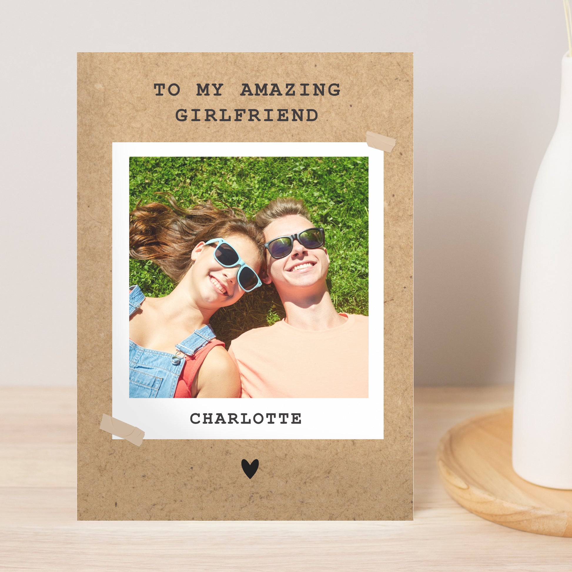 Personalised Rustic Polaroid Photo Upload Card - MK&JD Gifts