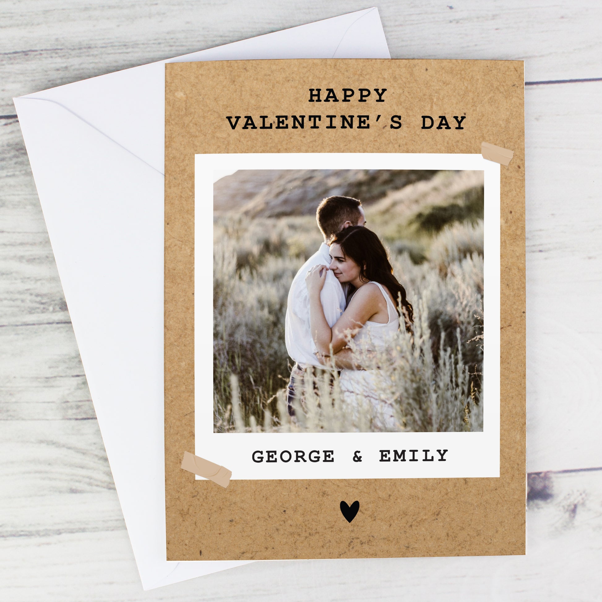 Personalised Rustic Polaroid Photo Upload Card - MK&JD Gifts