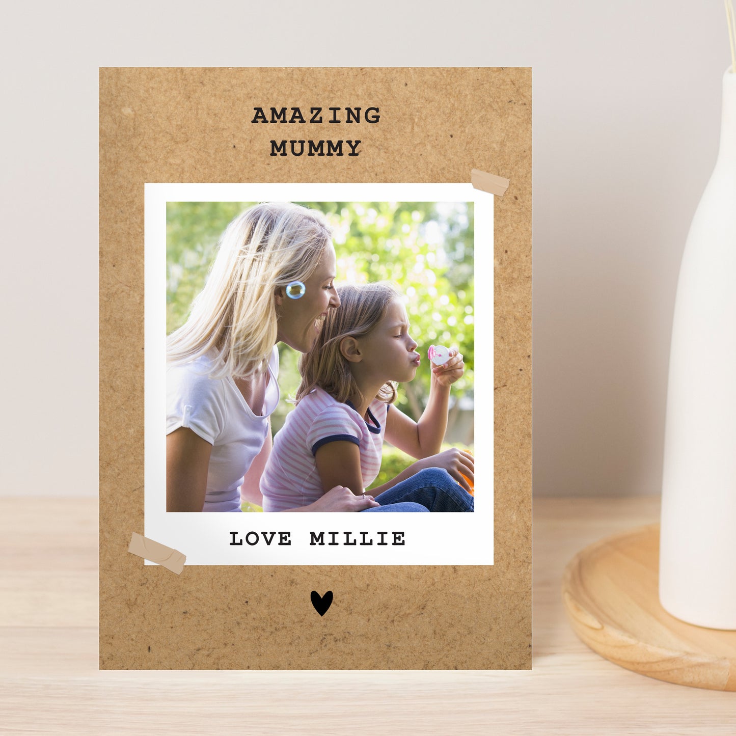 Personalised Rustic Polaroid Photo Upload Card - MK&JD Gifts
