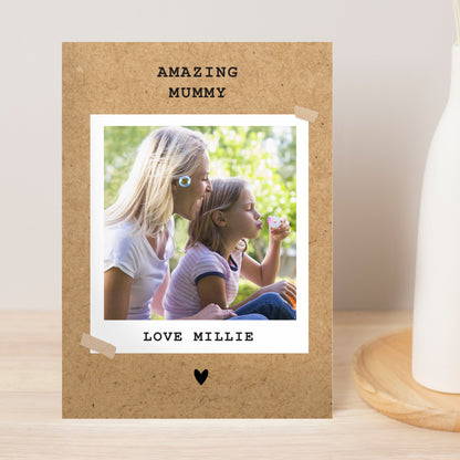Personalised Rustic Polaroid Photo Upload Card - MK&JD Gifts