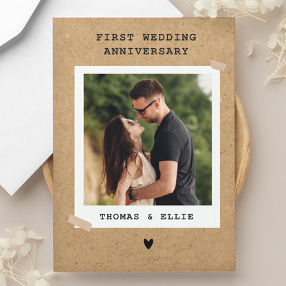 Personalised Rustic Polaroid Photo Upload Card - MK&JD Gifts