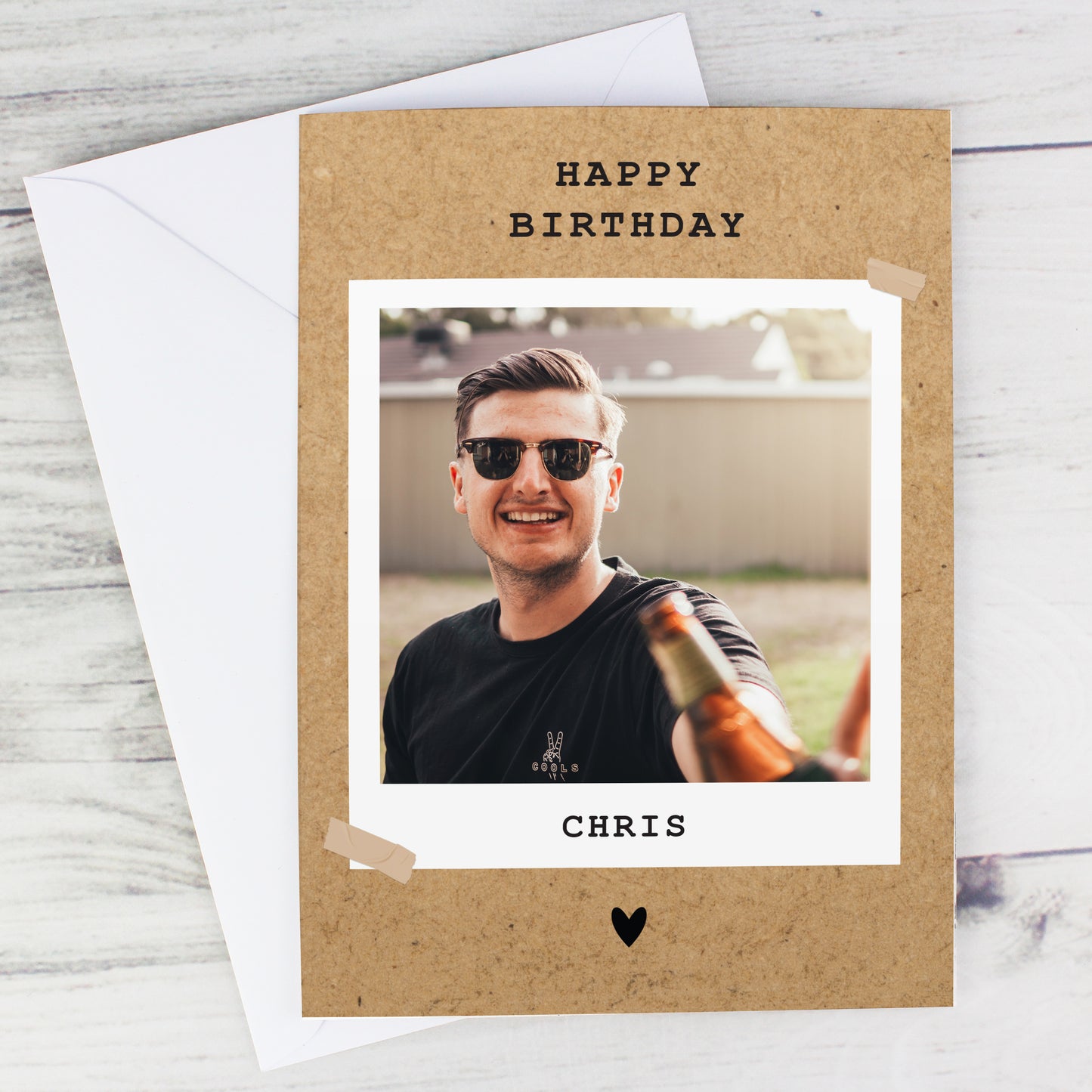 Personalised Rustic Polaroid Photo Upload Card - MK&JD Gifts
