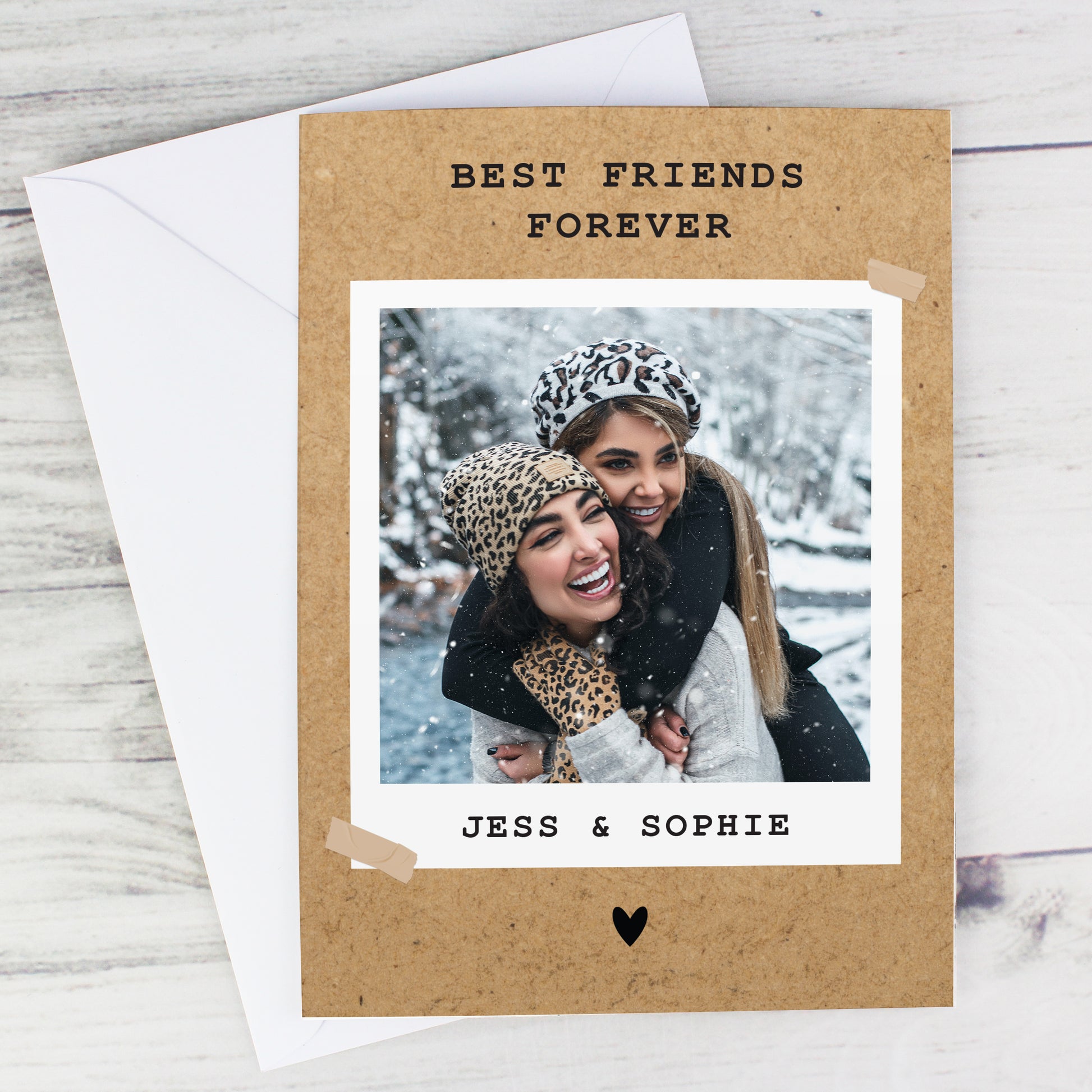Personalised Rustic Polaroid Photo Upload Card - MK&JD Gifts