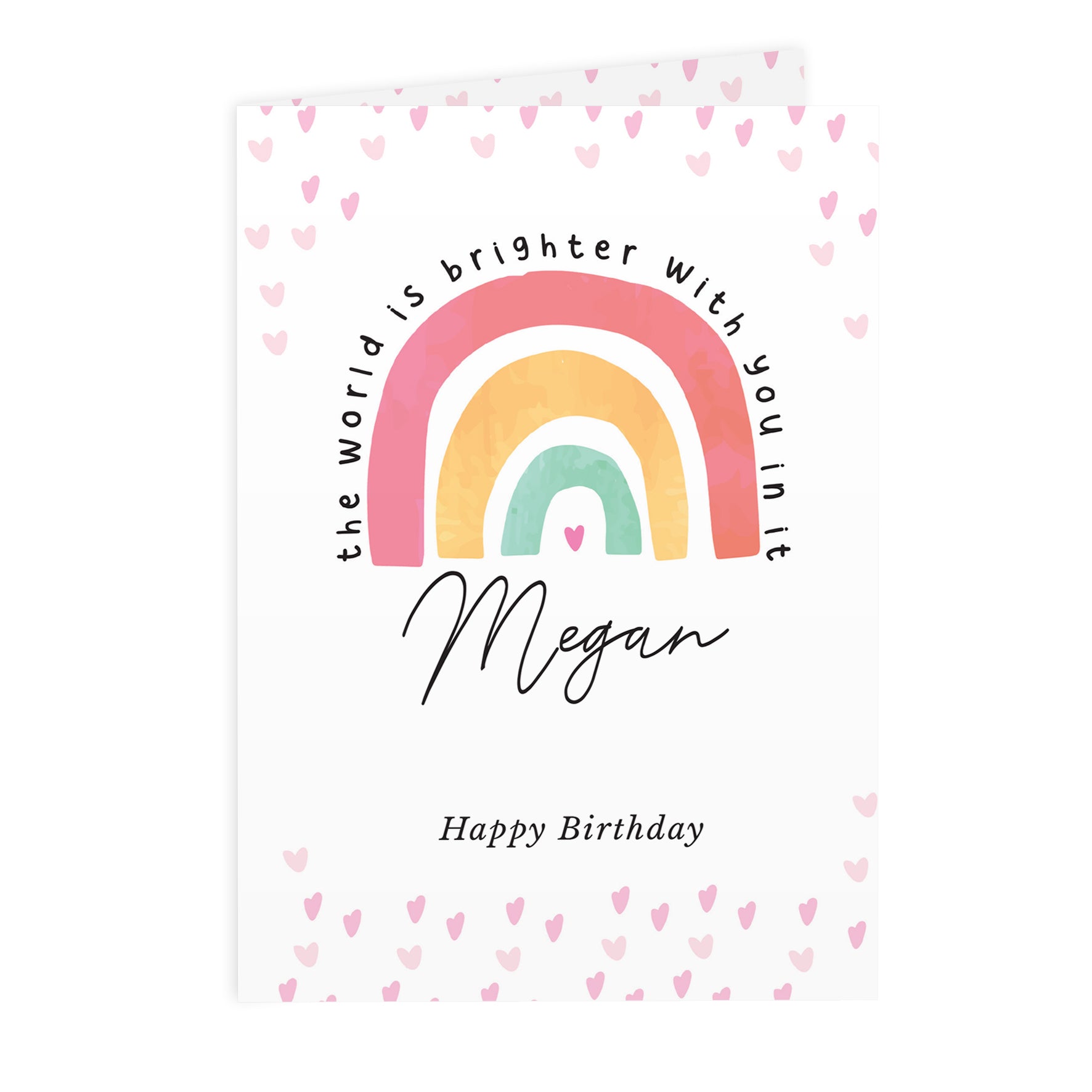 Personalised You Make The World Brighter Rainbow Card - MK&JD Gifts