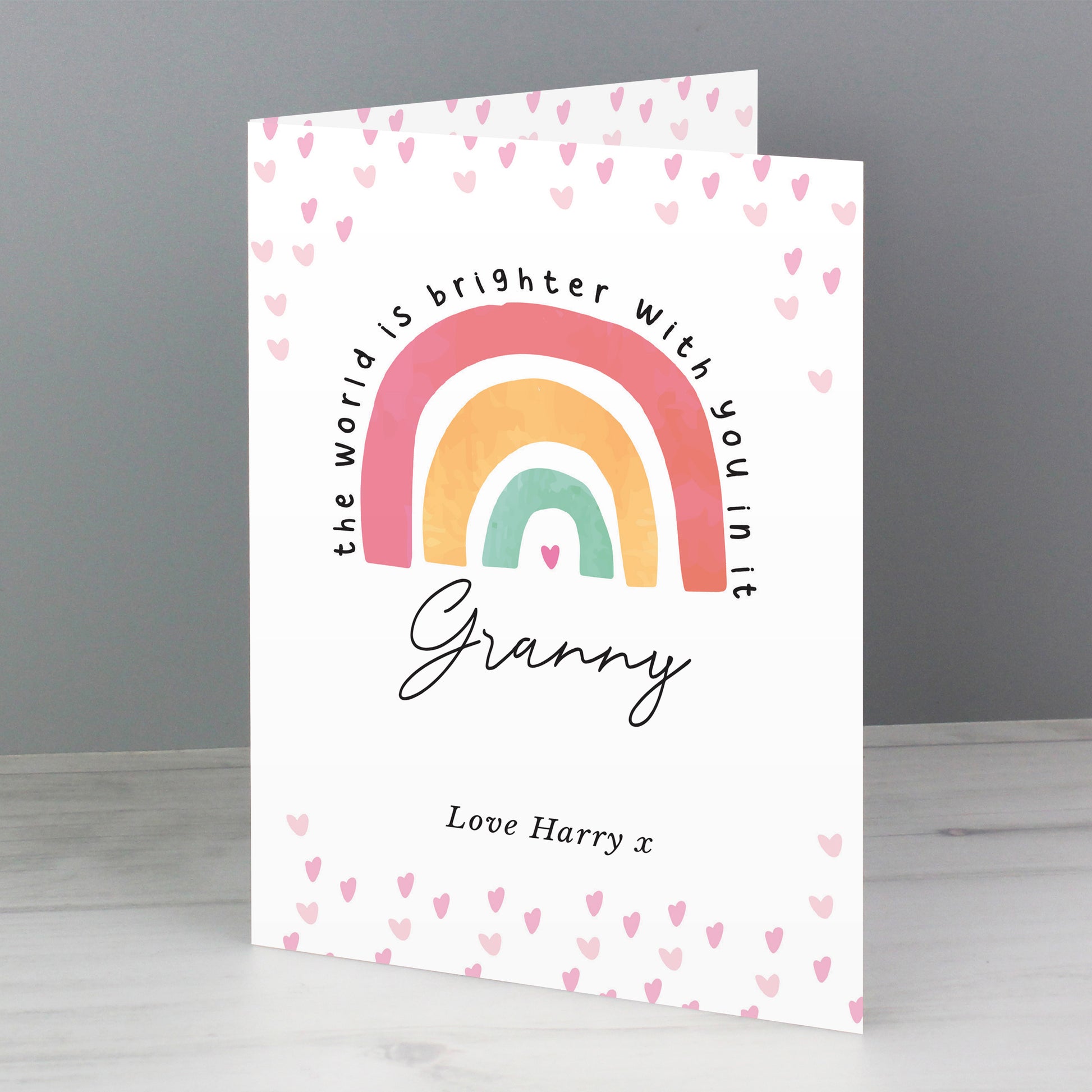 Personalised You Make The World Brighter Rainbow Card - MK&JD Gifts