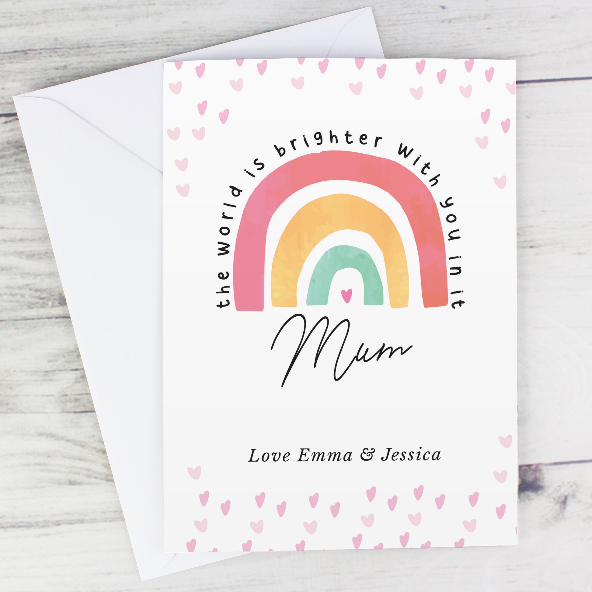 Personalised You Make The World Brighter Rainbow Card - MK&JD Gifts