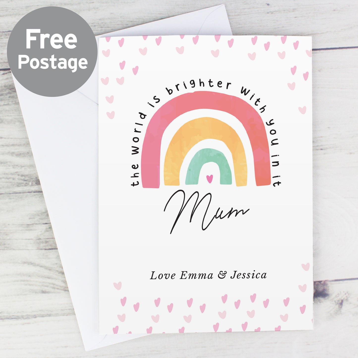 Personalised You Make The World Brighter Rainbow Card - MK&JD Gifts