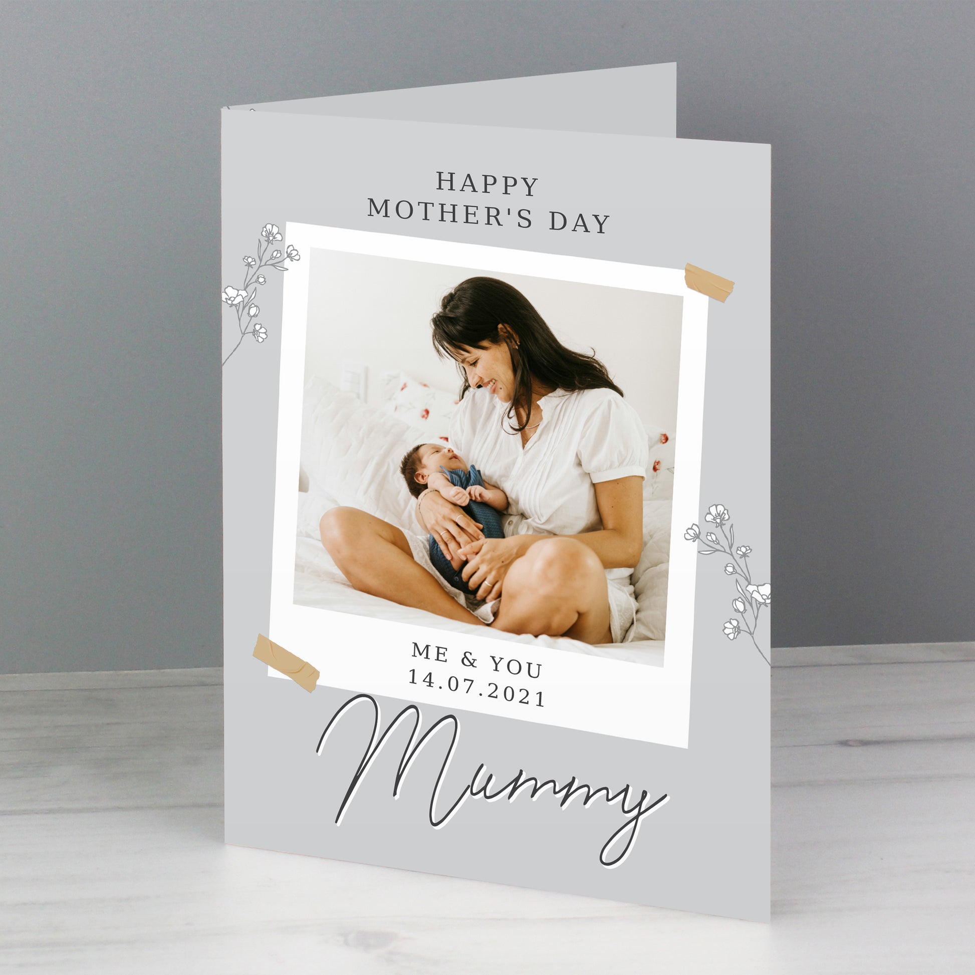 Personalised Grey Snapshot Photo Upload Greeting Card - MK&JD Gifts