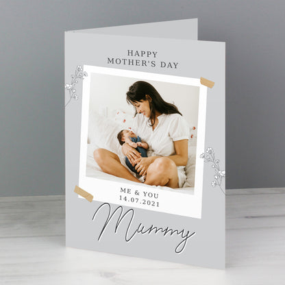 Personalised Grey Snapshot Photo Upload Greeting Card - MK&JD Gifts