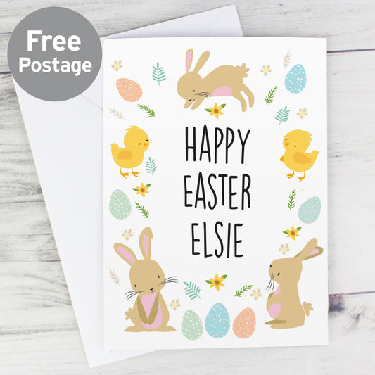 Personalised Easter Bunny & Chick Card - MK&JD Gifts