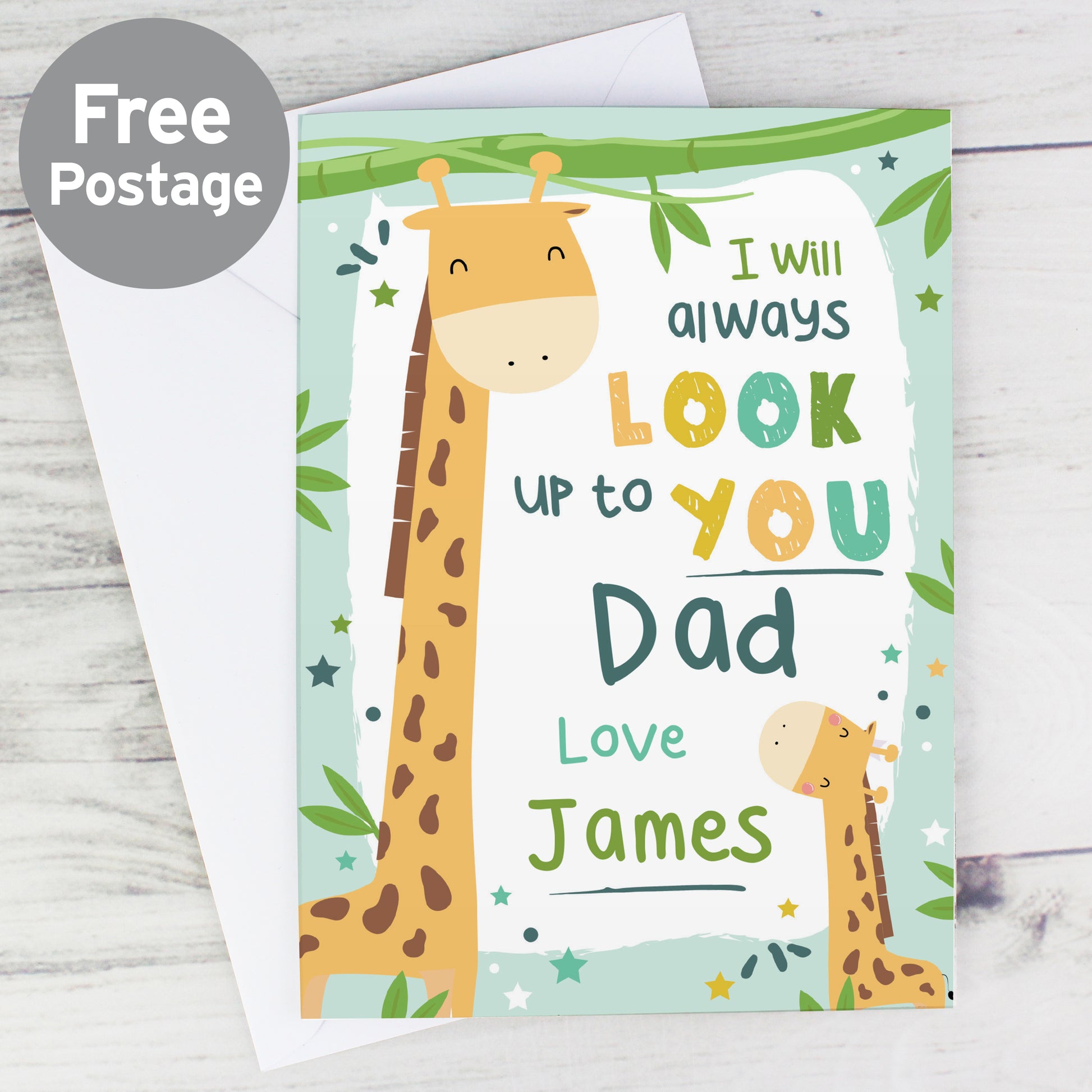 Personalised Look Up To You Giraffe Card - MK&JD Gifts