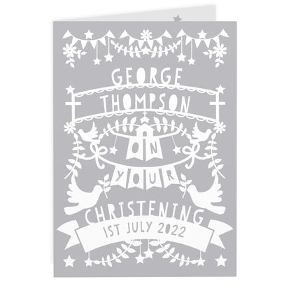 Personalised Grey Papercut Style Card - MK&JD Gifts
