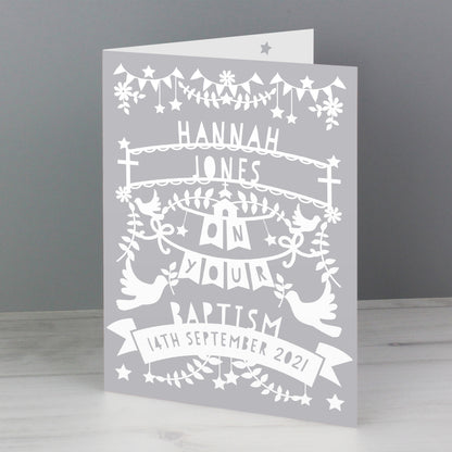 Personalised Grey Papercut Style Card - MK&JD Gifts