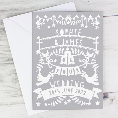 Personalised Grey Papercut Style Card - MK&JD Gifts
