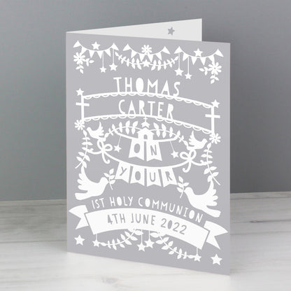 Personalised Grey Papercut Style Card - MK&JD Gifts