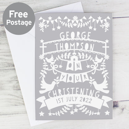 Personalised Grey Papercut Style Card - MK&JD Gifts