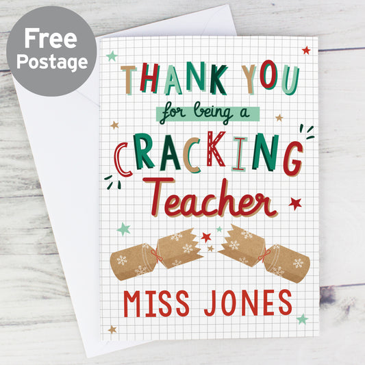 Personalised Cracking Teacher Card - MK&JD Gifts