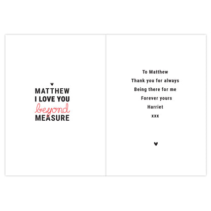 Personalised Beyond Measures Card - MK&JD Gifts