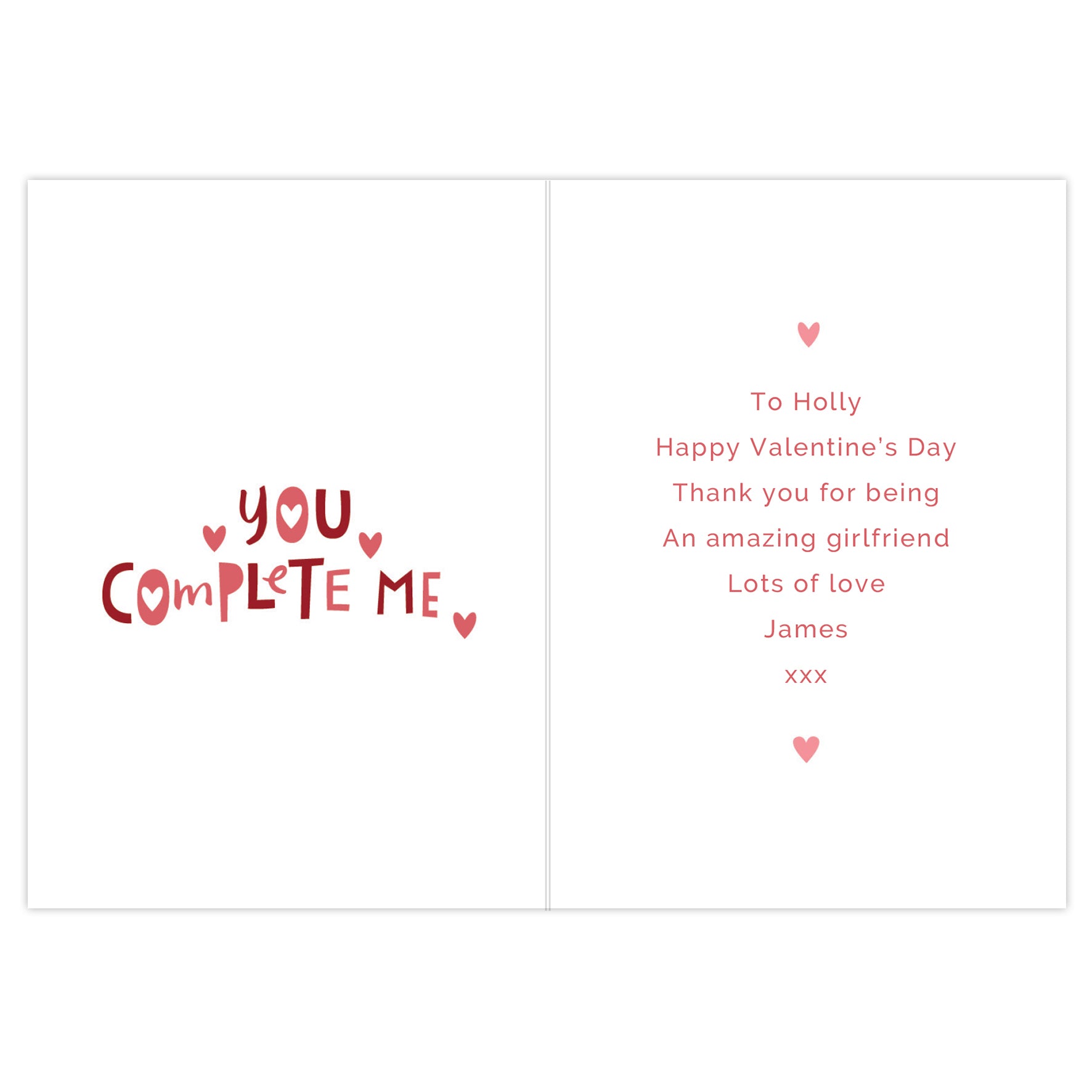 Personalised You Complete Me Card - MK&JD Gifts