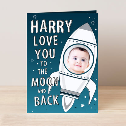 Personalised Moon & Back Photo Upload Card - MK&JD Gifts