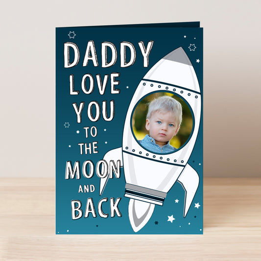Personalised Moon & Back Photo Upload Card - MK&JD Gifts