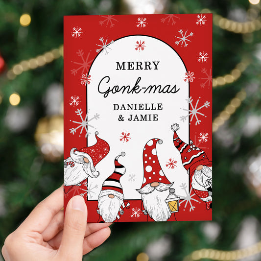 Personalised Red Gonks Christmas Card - MK&JD Gifts