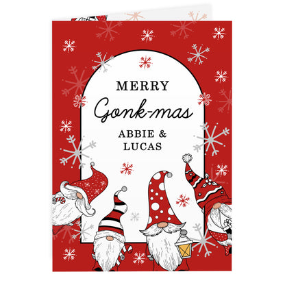 Personalised Red Gonks Christmas Card - MK&JD Gifts
