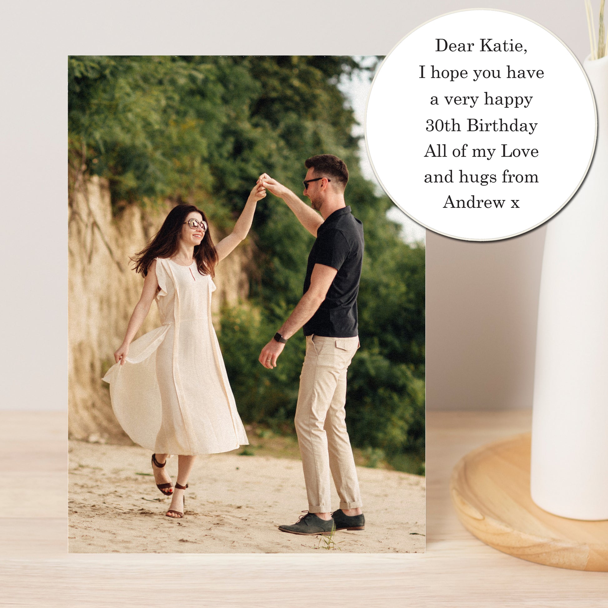 Personalised Photo Upload Card - Serif Font - MK&JD Gifts