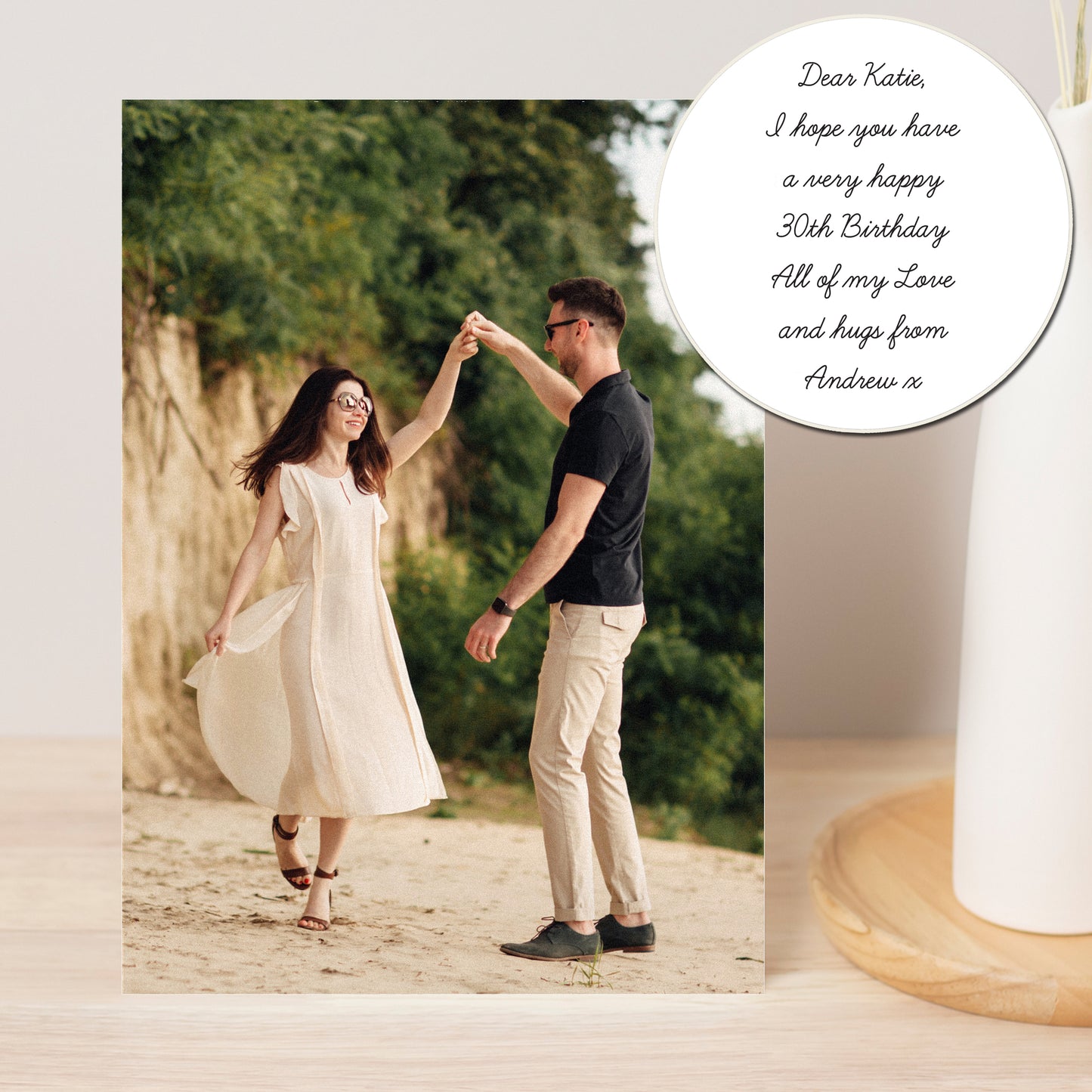 Personalised Photo Upload Card - Cursive Font - MK&JD Gifts