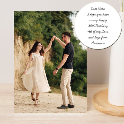 Personalised Photo Upload Card - Cursive Font - MK&JD Gifts