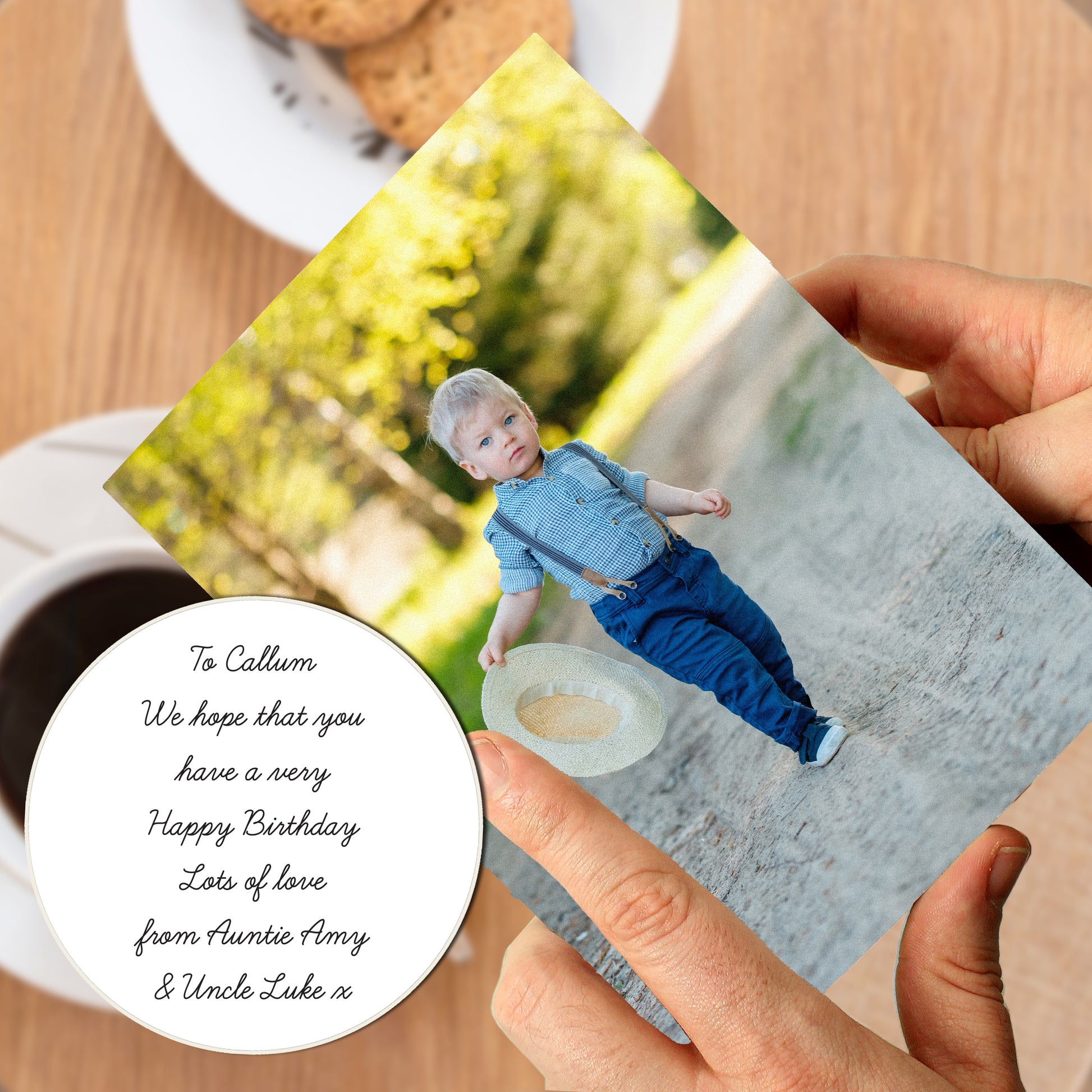 Personalised Photo Upload Card - Cursive Font - MK&JD Gifts