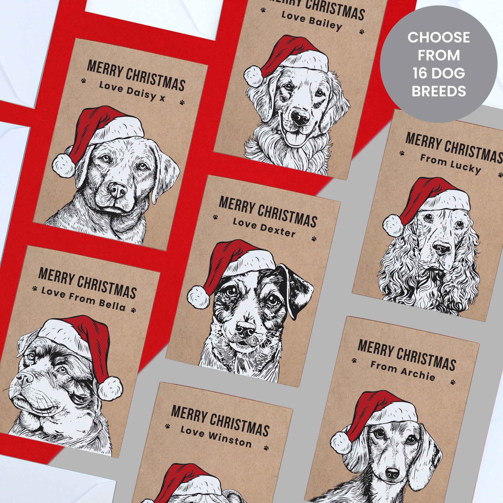 Personalised Dog Breed Christmas Card - MK&JD Gifts