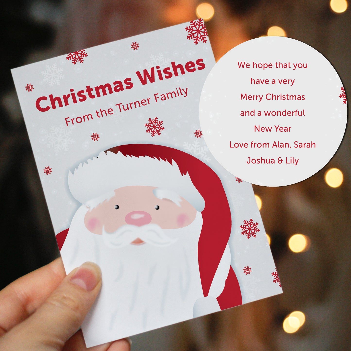 Personalised Pack of 10 Christmas Cards - Santa - MK&JD Gifts